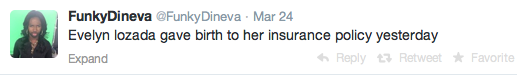 Funky Dineva Evelyn Lozada tweet 2014