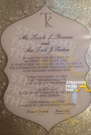 Kandi Burruss Todd Tucker Wedding Invitation StraightFromTheA